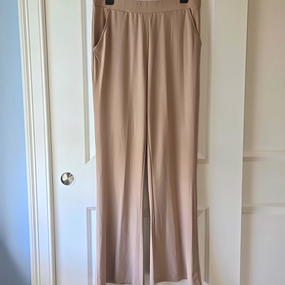 Wynne Layers Chic Tan Wide Leg Women's Pants Size L